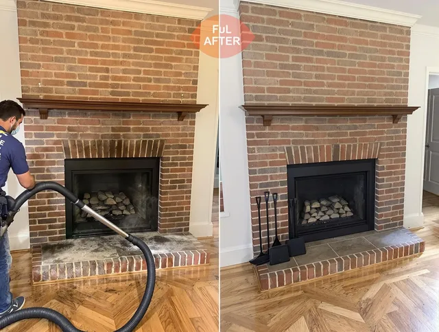 Buckeye Chimney Sweep carefully sanitizing a fireplace in Buckeye, AZ