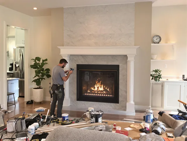 Newly installed fireplace by Buckeye Chimney Sweep in Buckeye, AZ